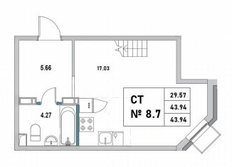 Продаю квартиру студию, 43.9 м2, Выборг, 1-я Южная улица, 8