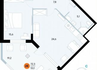 Продам 1-ком. квартиру, 71.6 м2, поселок городского типа Заозерное, улица Аллея Дружбы, 10А