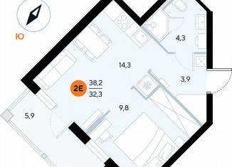 Продается однокомнатная квартира, 37.8 м2, поселок городского типа Заозерное, улица Аллея Дружбы, 10А