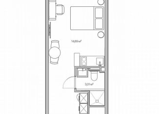 Продаю 1-комнатную квартиру, 17.5 м2, Санкт-Петербург, муниципальный округ Волковское