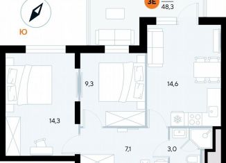 Продается двухкомнатная квартира, 57.4 м2, поселок городского типа Заозерное, улица Аллея Дружбы, 10А