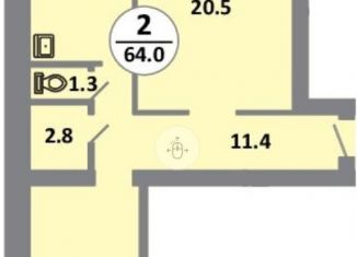2-ком. квартира на продажу, 64 м2, Красноярский край, Соколовская улица, 54