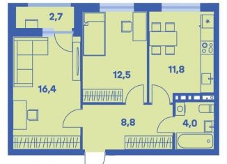 Продаю 2-комнатную квартиру, 54.9 м2, Пермь