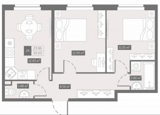 Продажа 2-комнатной квартиры, 50 м2, Санкт-Петербург
