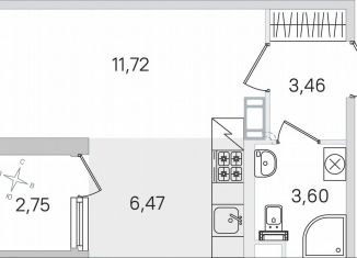 Продам квартиру студию, 26.6 м2, Пушкин