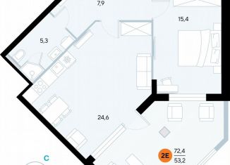 Продажа 1-ком. квартиры, 71.6 м2, поселок городского типа Заозерное, улица Аллея Дружбы, 10А