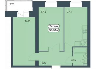 Продам двухкомнатную квартиру, 55.9 м2, Красноярский край, улица Светлова, 13