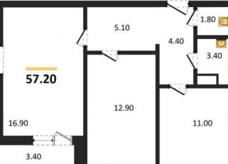 Продам 2-ком. квартиру, 57.2 м2, Воронеж, Ленинградская улица, 17