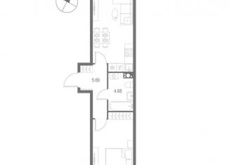 Однокомнатная квартира на продажу, 42.8 м2, Санкт-Петербург, метро Горный институт