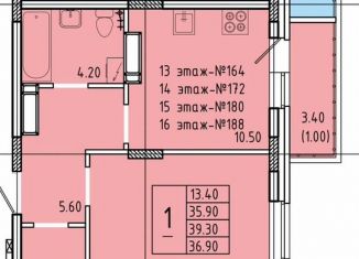 1-ком. квартира на продажу, 39.3 м2, Курская область