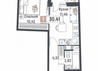 Продам однокомнатную квартиру, 30.4 м2, Мурино, ЖК Авиатор
