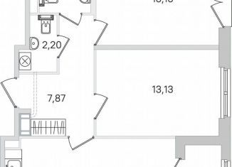 2-комнатная квартира на продажу, 60.4 м2, Пушкин