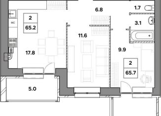 Продается 2-комнатная квартира, 65.2 м2, Ярославль, улица Шевелюха, 128