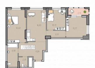 3-комнатная квартира на продажу, 80.4 м2, Екатеринбург, Ленинский район, улица Печатников, 5