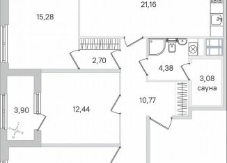 Продам 3-ком. квартиру, 88.6 м2, Пушкин