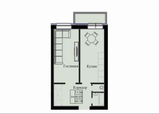 Продаю 1-комнатную квартиру, 43.2 м2, Красноярский край