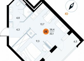 Продаю 1-ком. квартиру, 37.1 м2, поселок городского типа Заозерное, улица Аллея Дружбы, 10А