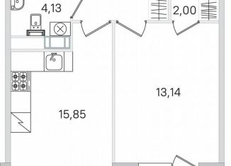 Продается 1-комнатная квартира, 40.8 м2, Пушкин