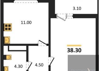 Продаю 1-комнатную квартиру, 38.3 м2, Воронеж