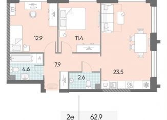 2-ком. квартира на продажу, 62.9 м2, Москва, метро ЗИЛ, ЖК Зиларт, 21/22