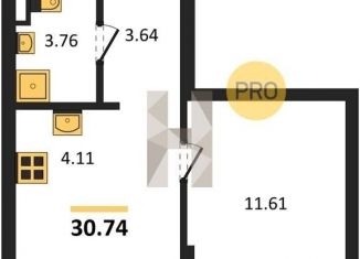 Продам однокомнатную квартиру, 30.7 м2, Екатеринбург, Ленинский район