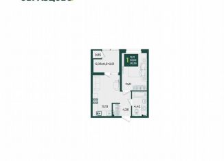 Однокомнатная квартира на продажу, 36.4 м2, Краснодар, микрорайон Образцово