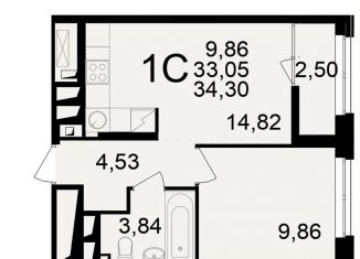 Продам 2-комнатную квартиру, 34.3 м2, Рязань