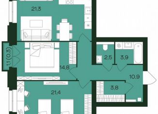 Продажа 2-комнатной квартиры, 79.2 м2, Чебоксары, Чебоксарский проспект, поз5.23