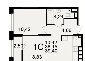 Продаю 2-ком. квартиру, 39.4 м2, Рязань