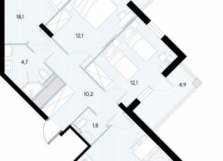 Продается 3-ком. квартира, 94 м2, поселок городского типа Заозерное, улица Аллея Дружбы, 10А
