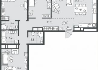Продается трехкомнатная квартира, 103.1 м2, Краснодар, Колхозная улица, 5/2, микрорайон Табачная Фабрика