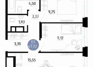 2-ком. квартира на продажу, 47 м2, Рязань