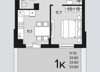 1-ком. квартира на продажу, 33.8 м2, Дюртюли, Лесная улица