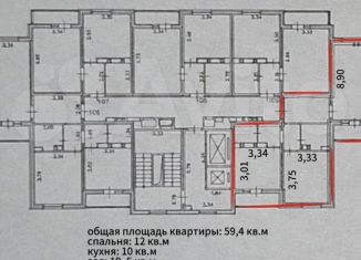 Продается 2-ком. квартира, 59.4 м2, Воронеж, улица Адмирала Чурсина, 18