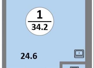 Продаю квартиру студию, 34.2 м2, Красноярский край, Соколовская улица, 52