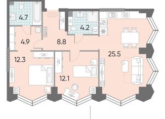 Продам 2-ком. квартиру, 72.5 м2, Москва, ЖК Зиларт, 21/22, метро ЗИЛ