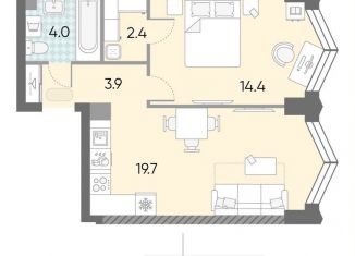 Продаю 1-комнатную квартиру, 44.4 м2, Москва, ЖК Зиларт, 21/22, метро ЗИЛ