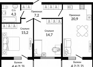 Продам 2-комнатную квартиру, 65 м2, Ростов-на-Дону, улица 339-й Стрелковой Дивизии, 10А/18