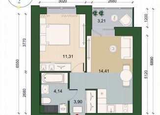 Продам однокомнатную квартиру, 35.4 м2, городской посёлок Новоселье, ЖК Уютный, Адмиралтейская улица, 6
