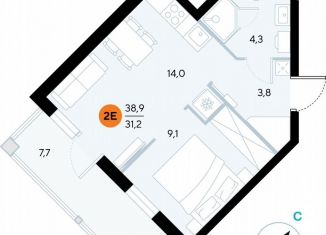 Продам однокомнатную квартиру, 37.7 м2, поселок городского типа Заозерное, улица Аллея Дружбы, 10А