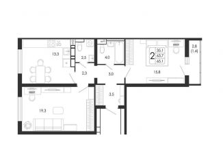 Продаю 2-ком. квартиру, 65.1 м2, Воронеж, улица Загоровского, 5/1