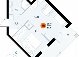 Продается 1-комнатная квартира, 38.7 м2, поселок городского типа Заозерное, улица Аллея Дружбы, 10А