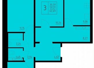 Продам 3-комнатную квартиру, 62.7 м2, Пермь