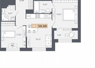 Продам 2-комнатную квартиру, 58.9 м2, Санкт-Петербург, Московское шоссе, 13ВА, ЖК Звёзды Столиц