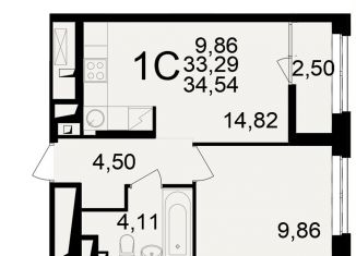Продам 2-комнатную квартиру, 34.5 м2, Рязань