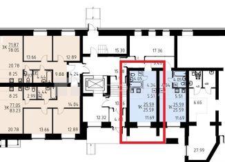 1-ком. квартира на продажу, 25.5 м2, деревня Кисловка, улица Василия Кандинского, 8