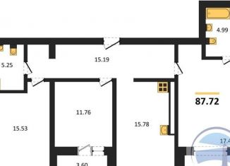Продается трехкомнатная квартира, 87.7 м2, Калининград, улица Александра Невского, 194