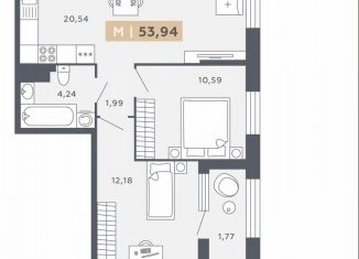 2-ком. квартира на продажу, 53.9 м2, Санкт-Петербург, Московское шоссе, 13ВА, ЖК Звёзды Столиц