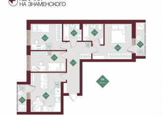 Продается трехкомнатная квартира, 98.6 м2, Тобольск, микрорайон 3Б, 6Бк2