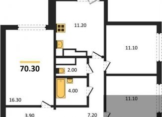 Продам 3-ком. квартиру, 70.3 м2, Воронеж